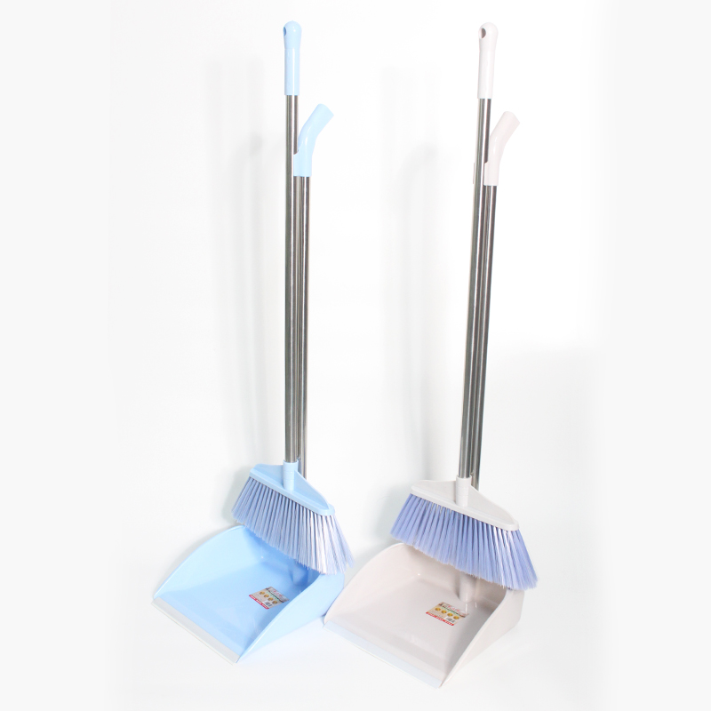 Household Stainless Steel Handle Large Broom and Dustpan Combo