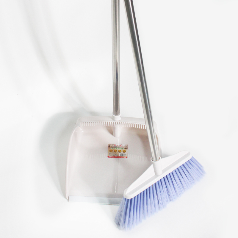 Household Stainless Steel Handle Large Broom and Dustpan Combo - Image 4